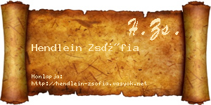 Hendlein Zsófia névjegykártya